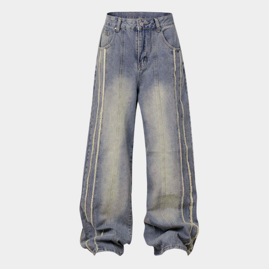 Washed Distressed Baggy Jeans