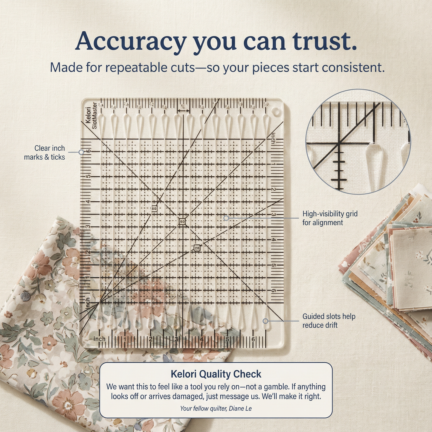Quilting Ruler — Precision-Cut Every Strip, Every Time