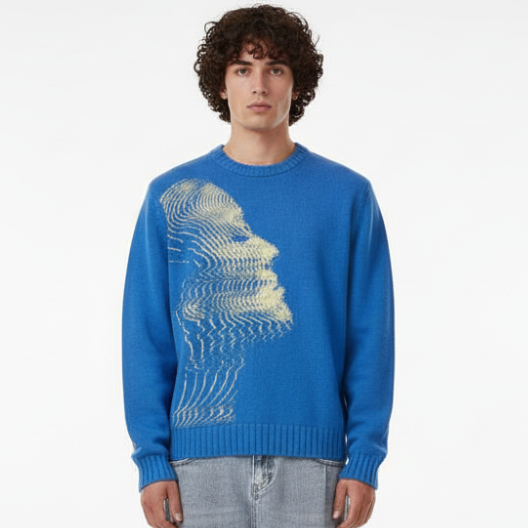 'Vibrations' Graphic Knitted Sweater