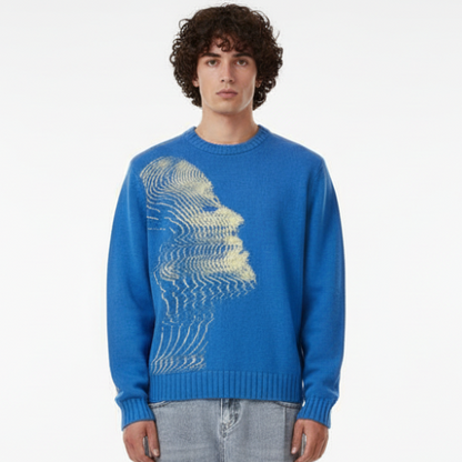 'Vibrations' Graphic Knitted Sweater