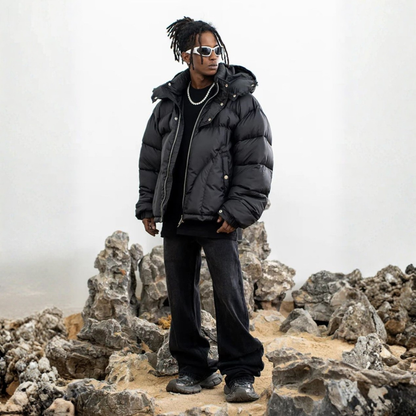 'Y2K' Puffer Jacket Button-Up