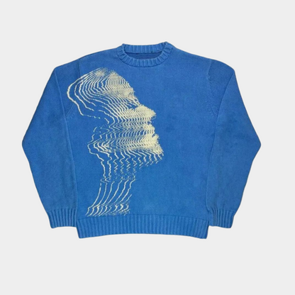'Vibrations' Graphic Knitted Sweater